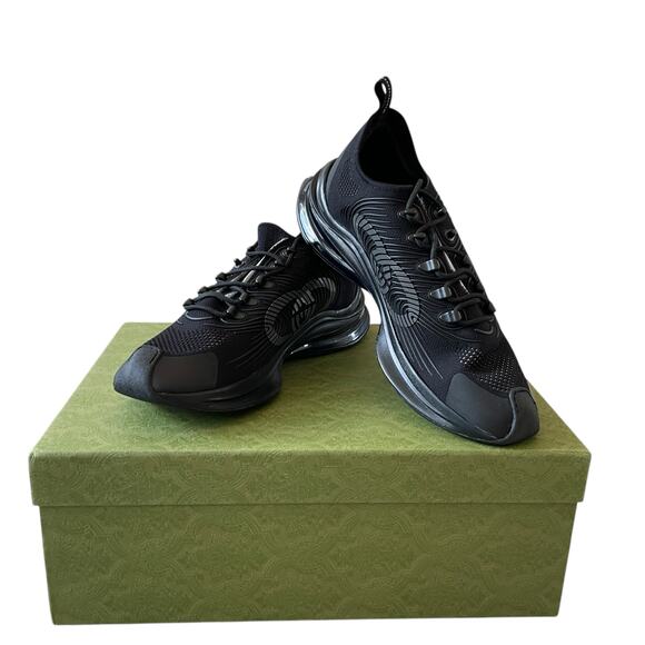 Gucci Run Sneaker Interlocking G Black Technical Knit Men's Size 12.5 US 13 NEW - Picture 4 of 16
